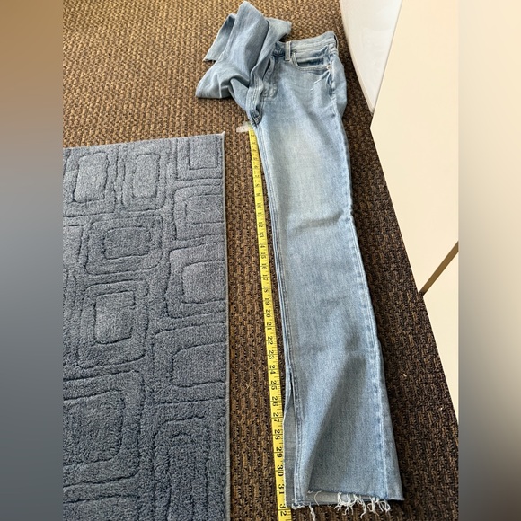 Pistola Light Wash Raw Hem Straight Flare Jeans Distressed Denim Sz 25 - Picture 7 of 16